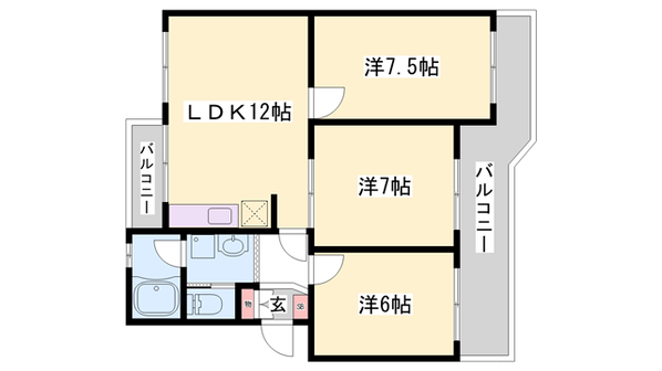 土山駅 徒歩18分 5階の物件間取画像